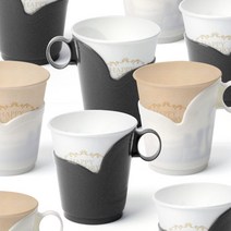 토탈하우스 국산 종이컵홀더 6P (차콜+화이트) 혼합컬러 커피컵홀더 손잡이 컵홀더 종이컵받침, 1set