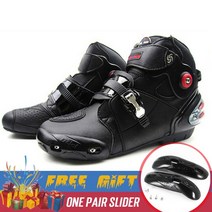 오토바이부츠 바이크부츠 오토바이신발 오리지널 오토바이 발목 부츠 스트리트 모토 라이딩 마이크로파이, 01 Black