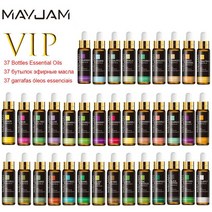 10ml 스포이드 37 병 에센셜 오일 바닐라 자몽 유향 재스민 오일 DIY 향수 목욕 공, 1.10ml  SY550637pcs
