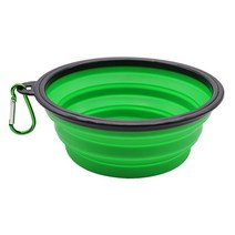곡물 이송기 휴대용 접이식 실리콘 애완 동물 그릇 350ML/1000ML 강아지 음식 용기 야외 캠핑 개 액세서, 04 Green_03 1000ml