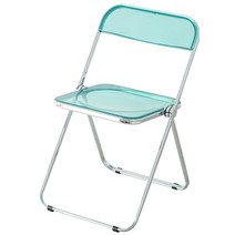 비셀리움 미드센추리 투명 아크릴 접이식 의자 폴딩 체어, 블루, 1개
