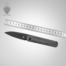 Kizer-서바이벌 나이프 V4499C1/V4499C2 Feist(XL) 2022 신제품 녹색 또는 검정색 Micarta 핸들 EDC 나이프 154CM 스틸 블레이드 포함, CHINA, V4499C2