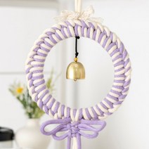 [클릭해바] 마크라메 도어벨 만들기 키트 세트 재료 교재 돌봄 교실 방과후 자랑 꾸미기 실로 단체 수업 미술 놀이 초등 취미 패키지 도구 실공예 실엮기, 마크라메도어벨(라벤더)+스티커