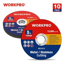 WORKPRO 25 팩 컷오프 휠 5 인치 금속 및 스테인레스 스틸 커팅 앵글 그라인더 용 얇은 디스크, 2.1Piece