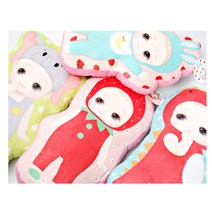 베베 롱 바디 필로우 애착 베개 쿠션, 핑크딸기