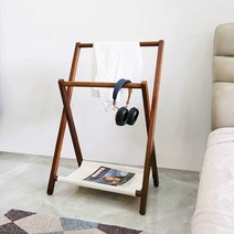 원목행거 선반 원룸 옷방 인테리어 벽 선반 코트랙 옷, 대형 로그   85  49  147