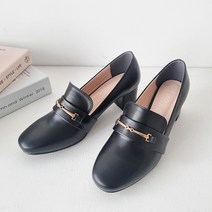 국내제작 발편한 베이직 골드체인 키높이 5cm 여성 로퍼