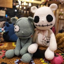 아마폴라손뜨개인형 아트베어호러베어앤스컬베어코바늘인형패키지 코바늘인형손뜨개인형도안아마폴라케릭터인형뜨개질인형만들기 뜨개질 DIY 패키지, 1개, 호러베어