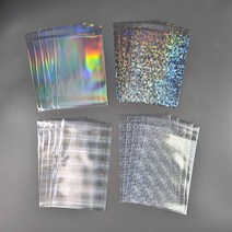 홀로그램 opp 비닐 포장 다양한 사이즈 포카슬리브 자개 레인보우 펄 디자인, C_펄 체크 10매