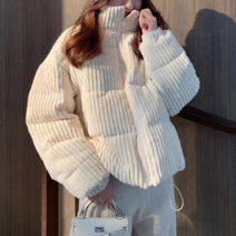 [따뜻한] 여성 숏패딩 왕골덴패딩점퍼 코듀로이 웰론