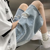 데님 팬츠 반바지 와이드 빈티지 슬림