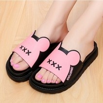 추천 푹신 한 여성 사무 실 슬리퍼 통 굽 키 높이 실내 화 꽃 무늬 쿠션 감 높은 예쁜 코디