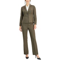 Le Suit 여성 프로페셔널 비즈니스 팬츠 정장, Medium Brown Combo, US 4 (S)