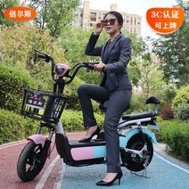 신형 전기자전거 남녀공용 투톤컬러 배터리 자토바이, Pink-Blue / 약 50km 주행거리, 48V