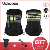 오토바이에어백 에어백슈트 보호대 오토바이 구명 조끼 에어백 uchose 반사 안전 Motocross 레이싱 승마 시스템 CE 수호자, A-Black+S
