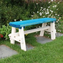 야외 정원 공원 옥외용 나무벤치 원목 까페 카페 어린이집 유치원 유아벤치 어린이벤치 실내 대기 평 원목벤치 의자, 블루화이트, 3인용(1800mm)