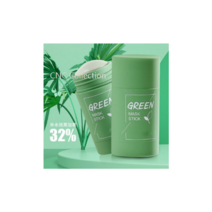 SUREYOULiKE 가지/녹차 오일 컨트롤 세정 고체 마스크 여드름 클렌징 스틱 마스크 오일 컨트롤 솔리드 마스크 딥 클리닝 보습 마스크, 녹차 팩 10개