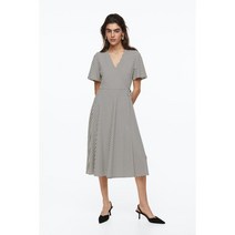 H&M 랩스타일 저지 드레스 화이트/블랙 스트라이프 1128581003