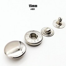 불박기 가죽 공예 불박 도장 기계 제작 인쇄 25 세트 #655 #633 #831 #201 금속 재봉 없음 스냅 패스너 버튼 프레스 포퍼 스터드 가방 의류 재킷 코트 수리 4 색, 831 15mm silver