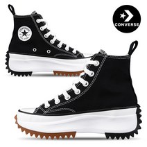 (해외배송) 100스퀘어 컨버스 런스타 하이크 하이 보급형 블랙 화이트 검 166800C BLACK-WHITE-GUM