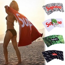 슈프림 비치타월 대형수건 해변패션 워터파크타올, 1매, 그린(Green)