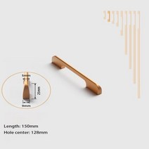 바가구 MECANS가구 긴 손잡이 캐비닛 당김 서랍 옷장 T 바 금 주방, W4002Y-128mm