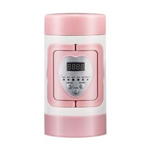 중탕기 죽 홍삼제조기미니 전기 주전자 0.6L 스마트 멀티 쿠커 자동 예약 절연 물 보일러 여행용 죽 수프, 02 Pink