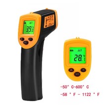 oauee 디지털 gm320 적외선 온도계 비접촉 온도계 고온계 ir 레이저 포인트 총-50 380도, CHINA, yellow-600