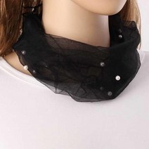 진주 선스크린 넥가드 목칼라 얇은 레이스 메쉬 스카프