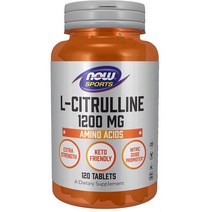 나우 푸드 스포츠 보충제 L-시트룰린 12000mg Now L citrulline 1200mg 120타블렛, 120정