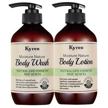 키렌 모이스처 네이처 바디워시+바디로션 세트 메이아카시아 500ml, 2개