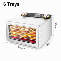 건조 과일 가정용 6/8 레이어 스테인레스 스틸 식품 탈수기 야채 허브 공기 건조기 상업 8 계층 스낵 말린 고기, 01 6 Trays_01 110V