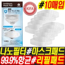 항균 나노 필터 마스크패드 10매 일회용 마스크 리필, 1개, 10매입