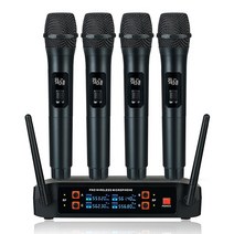 아이돌 마이크 전문 uhf 무선 시스템 4 채널 휴대용 가라오케 녹음 스튜디오 파티 무대 공연, 미국 플러그