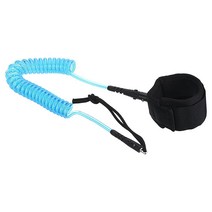 PATIKIL 2.7m(9피트) x 7.2mm 서프보드 리쉬 플러그 손목 스트링 로프가 있는 코일 리드 바디 보드 패들 보드용 블루, Blue
