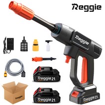 Reggie 160 Bar 무선 고압 세차기 건 휴대용 세차 전기 압력 청소기, 1 x 배터리