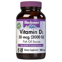 BlueBonnet - Vitamin D3 블루보넷 비타민 2000 IU 100정
