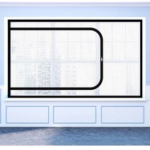 고양이방묘창 고양이 방충망 펫도어 방묘문 지퍼가 보이지 않는 스크린 창 그물 쉬운 설치 높은 광선 투과율 모기 곤충 방지 조류 및, W60XH80cm+Black edge White net