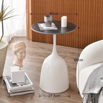 미드센추리모던 사이드테이블 커피테이블 거실테이블, 화이트 + 로렌 블랙 골드 대리석