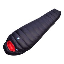 CAMPA 오리털침낭 2인용침낭 초경량 이불 백패킹, 겉은 검정색 속은 빨간색 600g