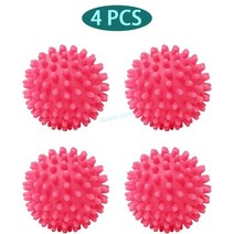 미니건조기 PVC 세탁 건조기 공 재사용 가능한 건조 섬유 유연제 청소 도구 액세서리, [12] Rose Red 4pcs