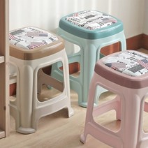 쿠션있는 간이 플라스틱 보조 간편 의자 중형 대형 포장마차 낚시 행사 업소용 쿠션 스툴, MR_코싱스툴 중 핑크♡