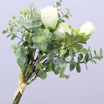 [4 color] 방꾸미기 소품 장미 혼합 조화꽃 인테리어 장식 소품꽃 꽃장식, 핫핑크