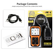 ANCEL-AD410 OBD II 차량 코드 리더 자동차 OBD2 스캐너 자동 검사 엔진 라이트 스캔 도구, [01] Orange