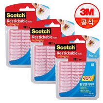 3M 스카치 재접착 양면 테이프 중형 18개입 R100 x3개