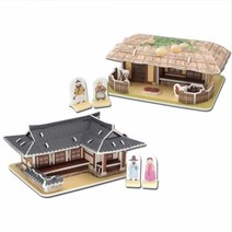 아트박스/모또 한국의 전통가옥 기와집 초가집 입체퍼즐 만들기