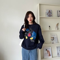 주디앤 여성 디즈니정품 미키 맨투맨 티 국내산