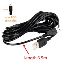 자동차 충전 곡선 미니 마이크로 USB 케이블 용 자동차 DVR 카메라 비디오 레코더 GPS PAD 모바일 케이블 길이 3.5m 11.48ft, 미니 USB 스트레이트