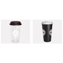 테이크아웃컵 커피 카페 아이스 콜드컵 냉온텀블러, 리유저블 500ml블랙