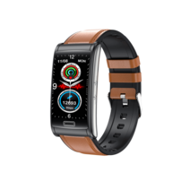 스마트밴드 ECG PPG 스마트 워치 남자 건강 팔찌 비침범성 혈당 모니터링 심박수 혈압 스포츠 단계, 04 Brown leather, [04] Brown leather